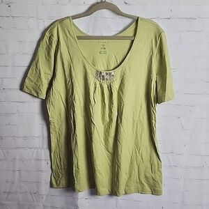 Kiara XXL Green Short Sleeve Top